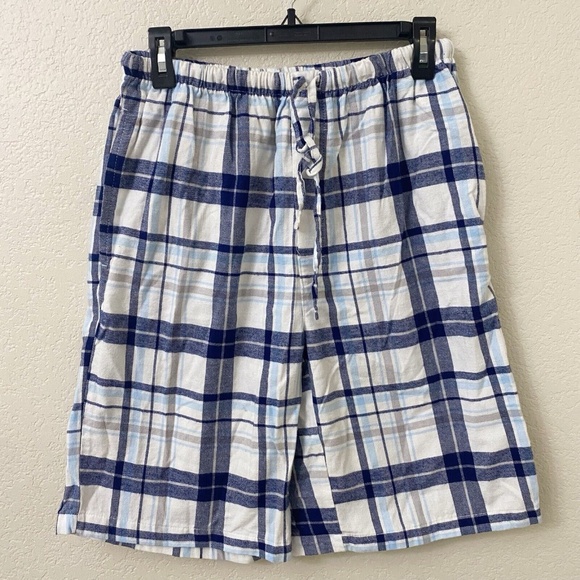 Bundle of 2 American Heaven Flannel Shorts Small Blue Plaid Pull On - Picture 4 of 5
